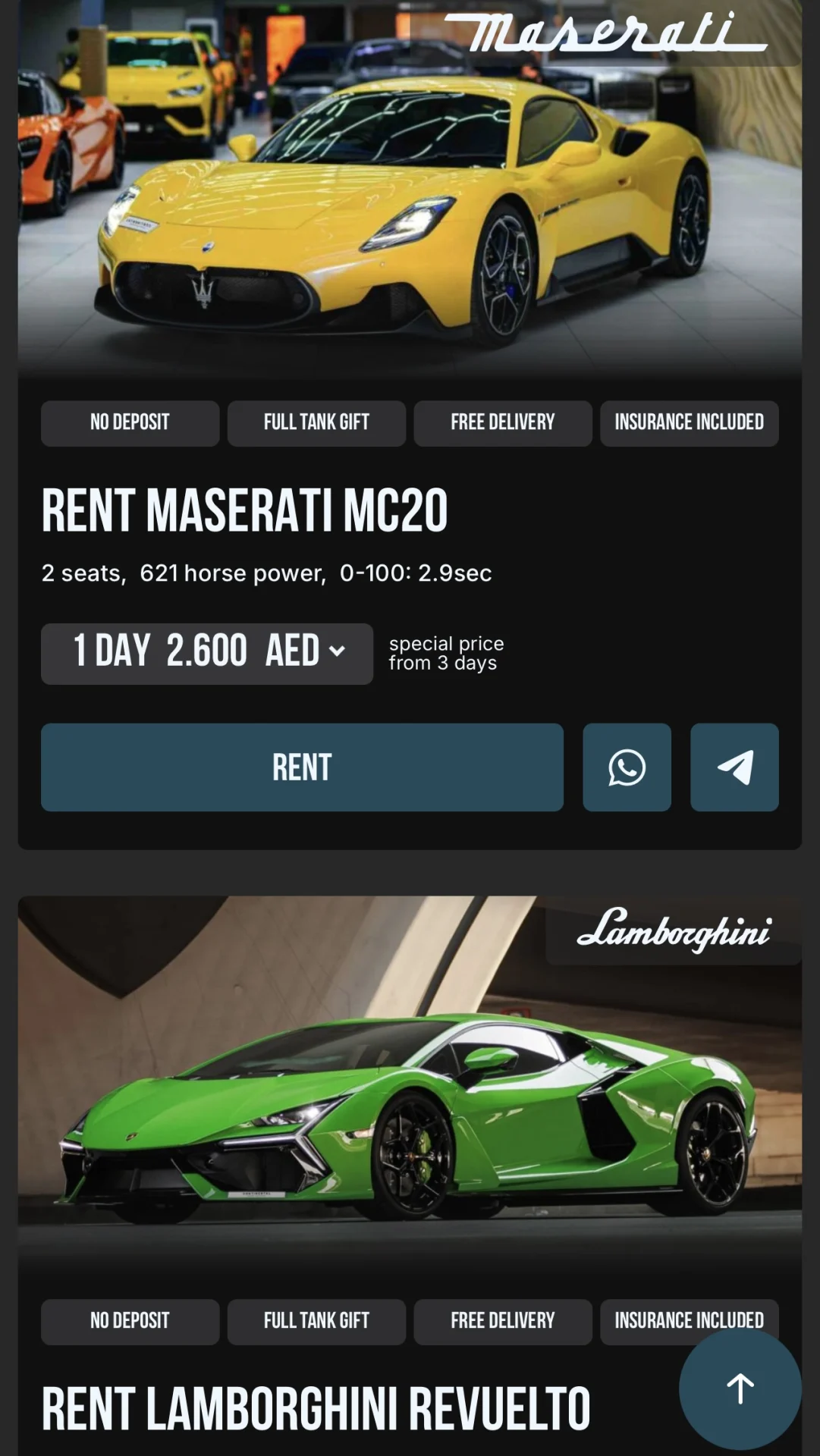 Fleet listing